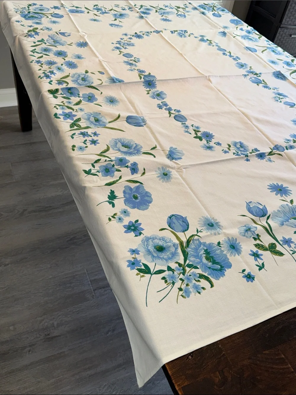 Vintage blue floral